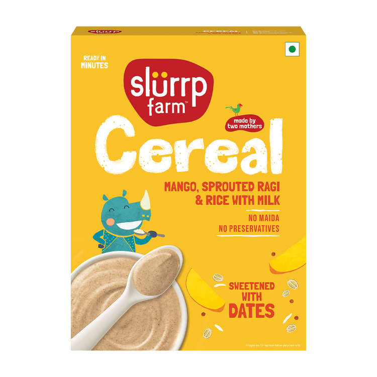 Slurrp Farm Cereal Mango, Ragi and Rice Cereal with Milk