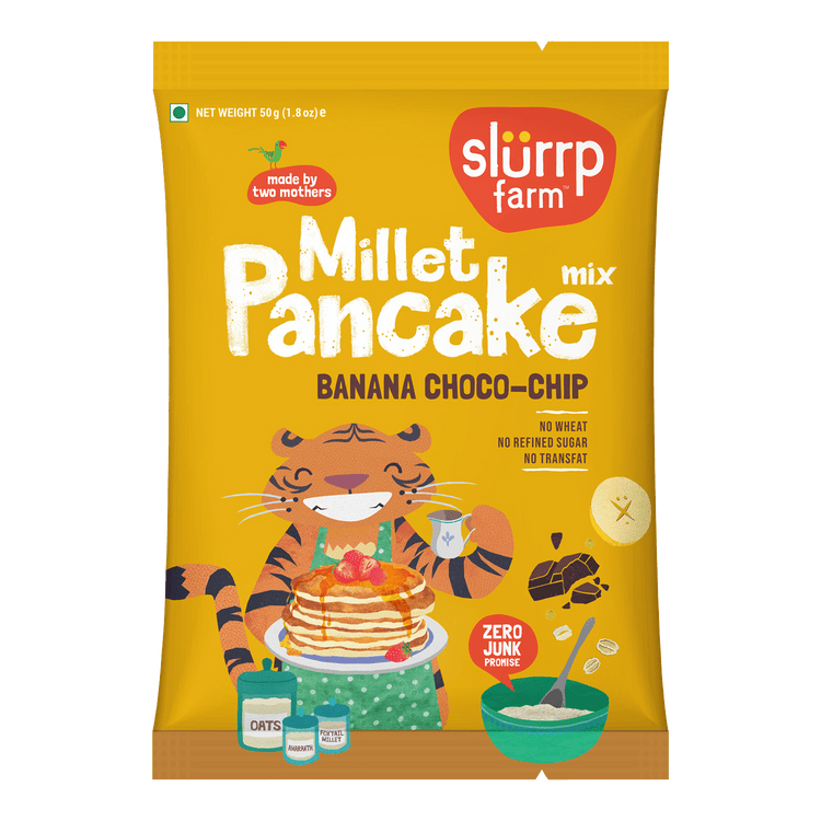 Slurrp Farm Banana Choco-chip Pancake Trial Pack - Banana Choco Chip Millet Pancake