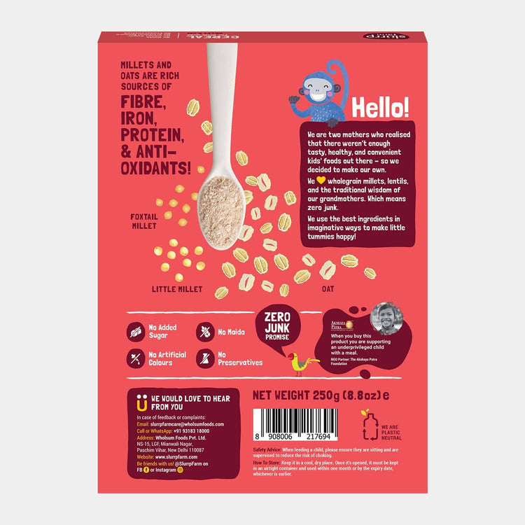 Slurrp Farm pack of 1 Millet Oat Porridge (Daliya/Suji substitute)