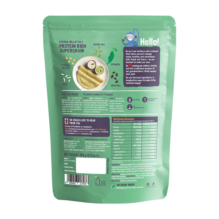 Slurrp Farm Spinach Dosa Spinach Multigrain Millet Dosa Mix