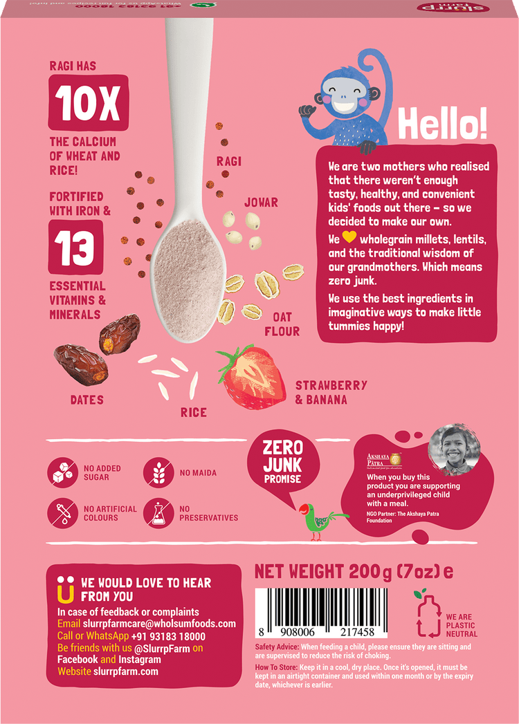 Rabitat Flask + Strawberry Ragi Rice Cereal