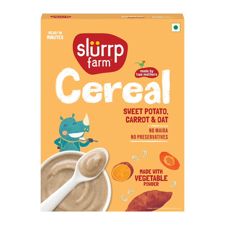 Slurrp Farm Sweet Potato, Carrot & Oat Cereal with Milk