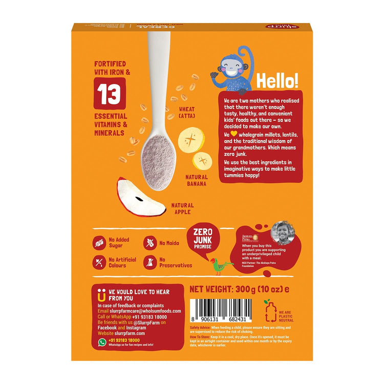Slurrp Farm Instant Healthy Cereal | Wheat, Apple & Banana Cereal