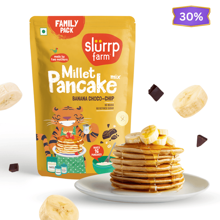 Slurrp Farm Pancake Banana Choco-Chip Millet Pancake Mix 300-gm Family Pack (Stock Up & Save)