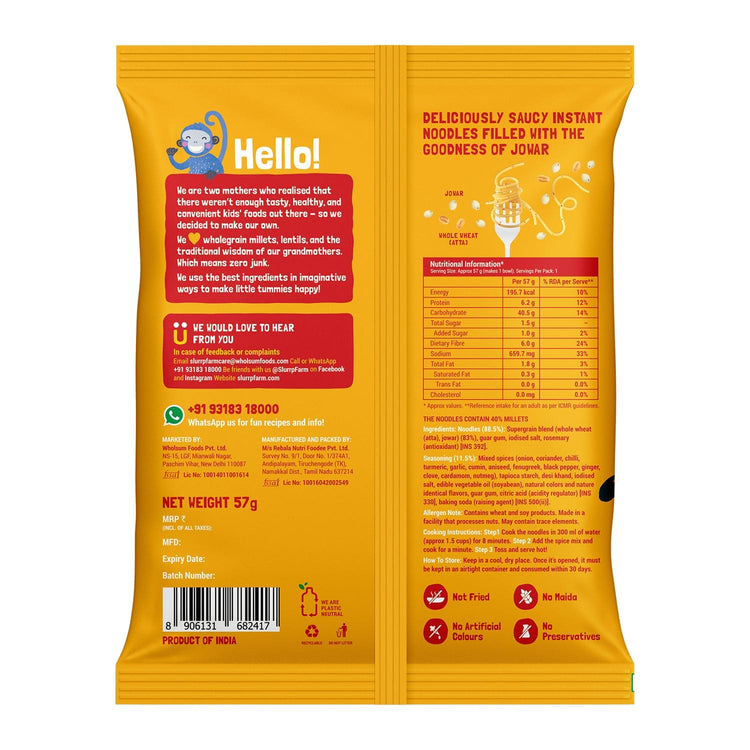 Slurrp Farm Magic Masala - Instant Millet Noodles (Pack of 4)