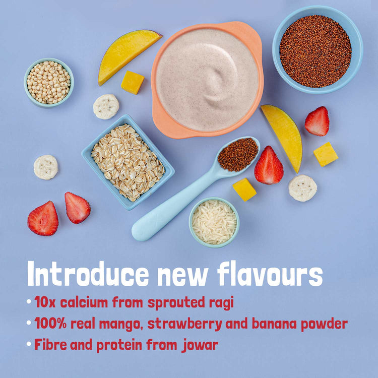 Slurrp Farm Baby Cereal Multigrain Millets and Mixed Fruit Cereal with Milk