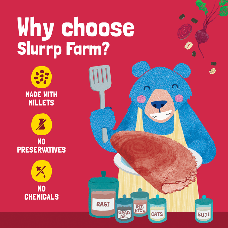 Slurrp Farm Beetroot Dosa TRIAL PACK - Multigrain Millet Dosa Mix Beetroot, 50g