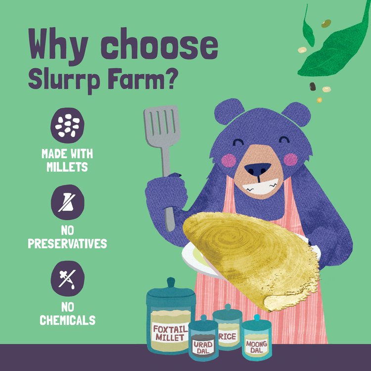 Slurrp Farm Spinach Dosa TRIAL PACK - Protein Rich Millet Dosa Mix Spinach (Gluten Free Ingredients), 50g