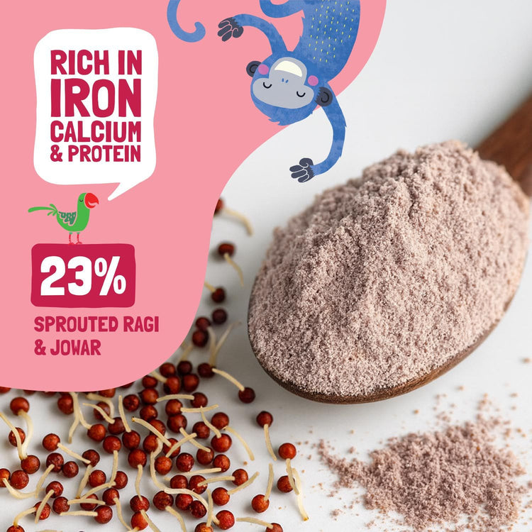 Slurrp Farm Cereal Strawberry, Ragi & Rice Cereal with Milk