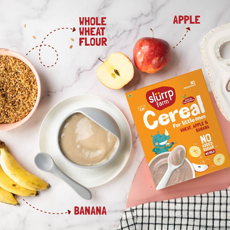 Slurrp Farm Cereal Instant Healthy Cereal | Wheat, Apple & Banana Cereal