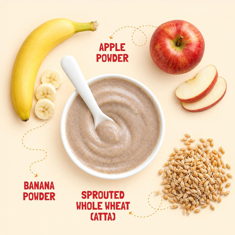 Slurrp Farm Cereal Instant Healthy Cereal | Wheat, Apple & Banana Cereal