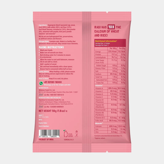Slurrp Farm Cereal Instant Wheat, Apple & Banana Cereal | Free Strawberry Cereal Trial Pack | 300g + Free 50g