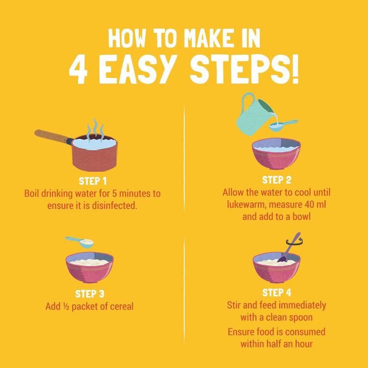 Slurrp Farm Baby Cereal TRIAL PACK - Ragi & Rice Cereal: Mango (No Added Sugar), 50g Pack