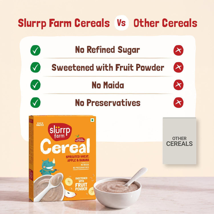 Slurrp Farm Cereal Instant Healthy Cereal | Wheat, Apple & Banana Cereal