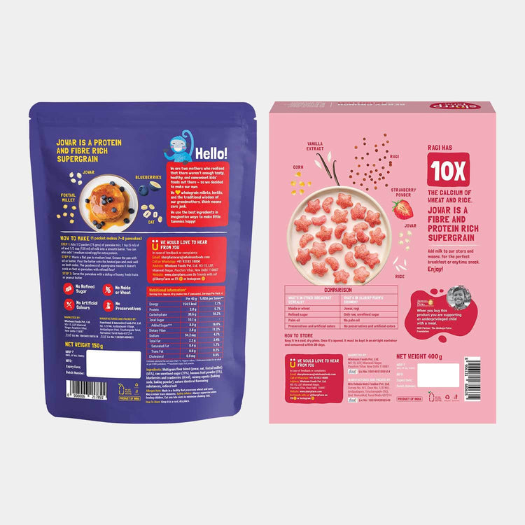 Slurrp Farm Berry Good Combo: Berry Crunch – Ragi Stars & Moons & Blueberry Millet Pancake