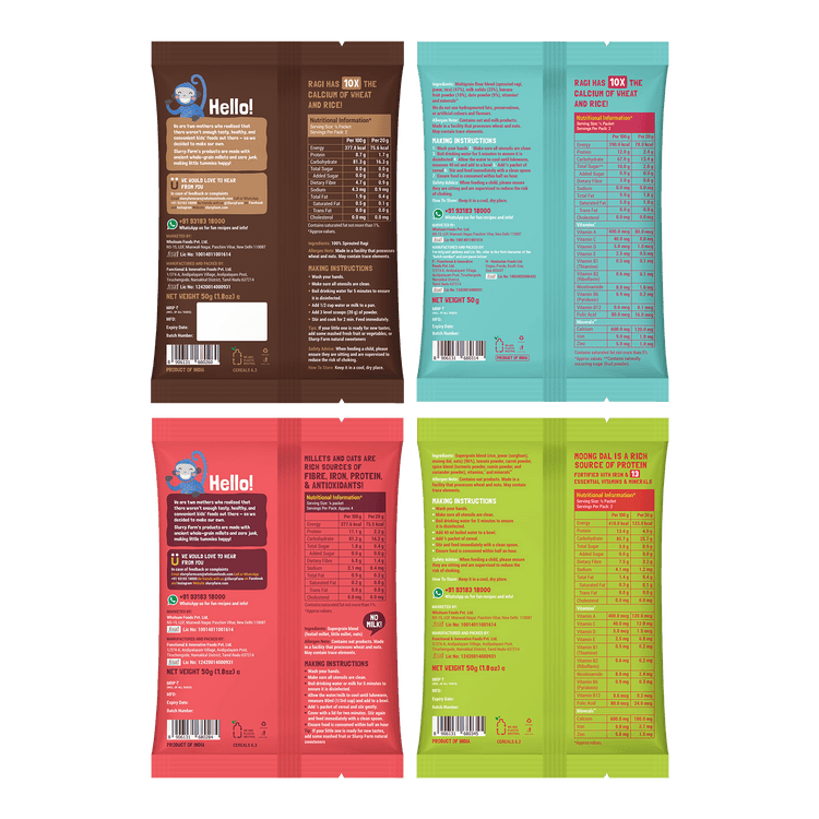 Slurrp Farm Cereal Cereal Trial Packs Combo (Pack of 4)