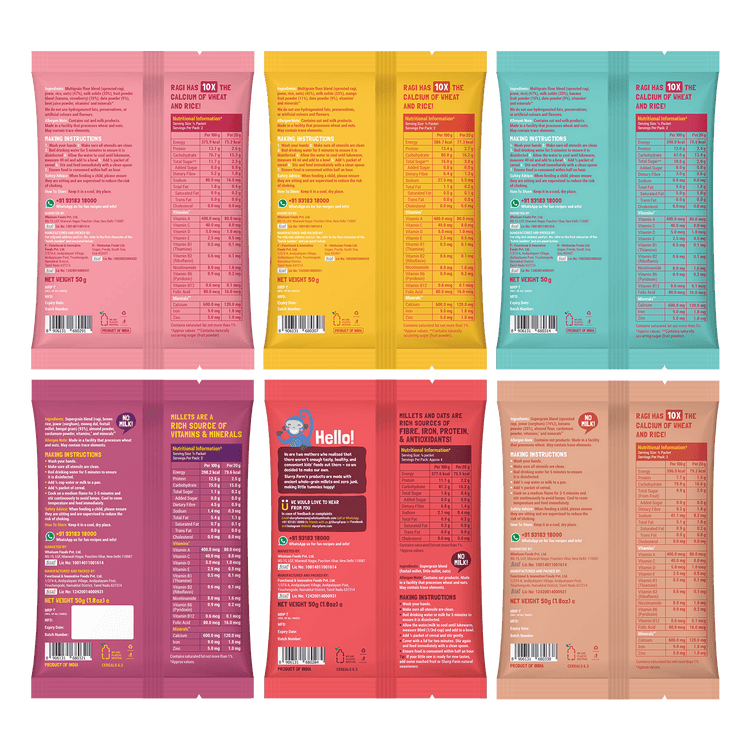 Slurrp Farm Cereal Cereal Trial Packs Combo (Pack of 6)