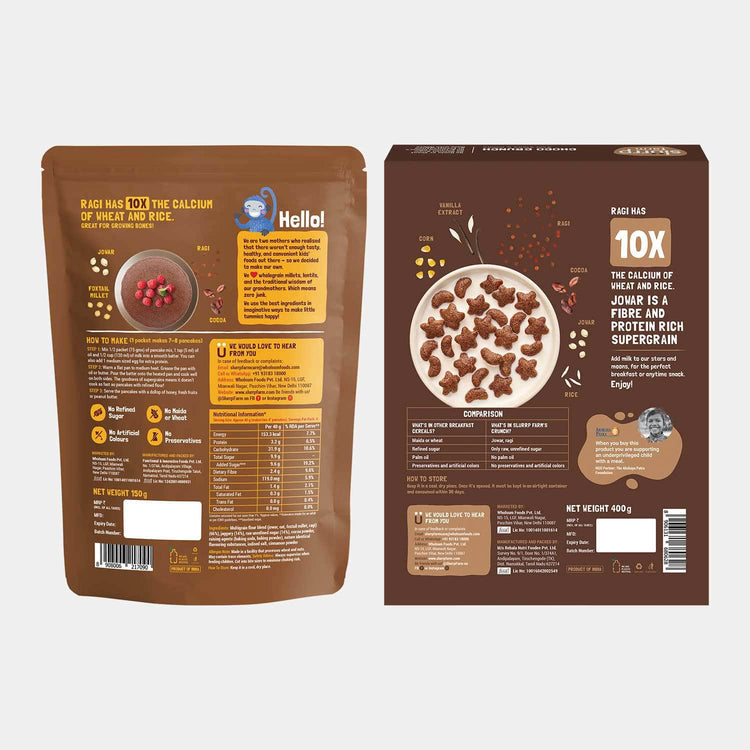 Slurrp Farm The Choco Combo: Chocolate Millet Pancakes & Choco Crunch