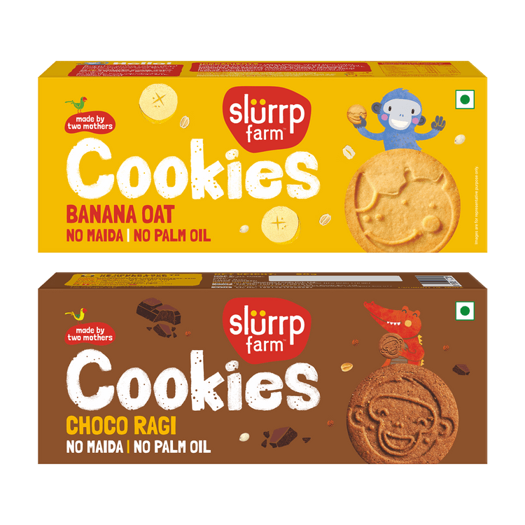 Slurrp Farm Choco Ragi and Banana Oat Cookies Combo Pack of 2