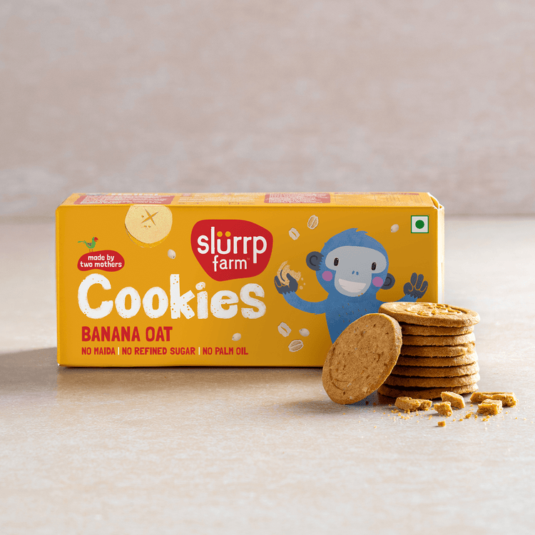 Slurrp Farm Cookies Slurrp Farm Yummy No Maida No Palm Oil Banana Oat Cookies