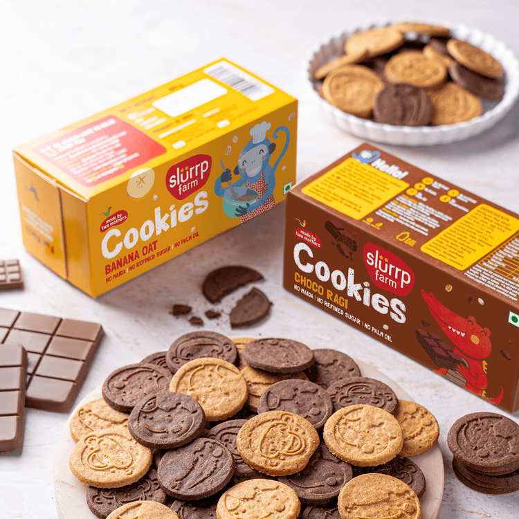 Slurrp Farm Slurrp Farm No Maida Choco Ragi and Banana Oat Cookie Combo Pack of 2