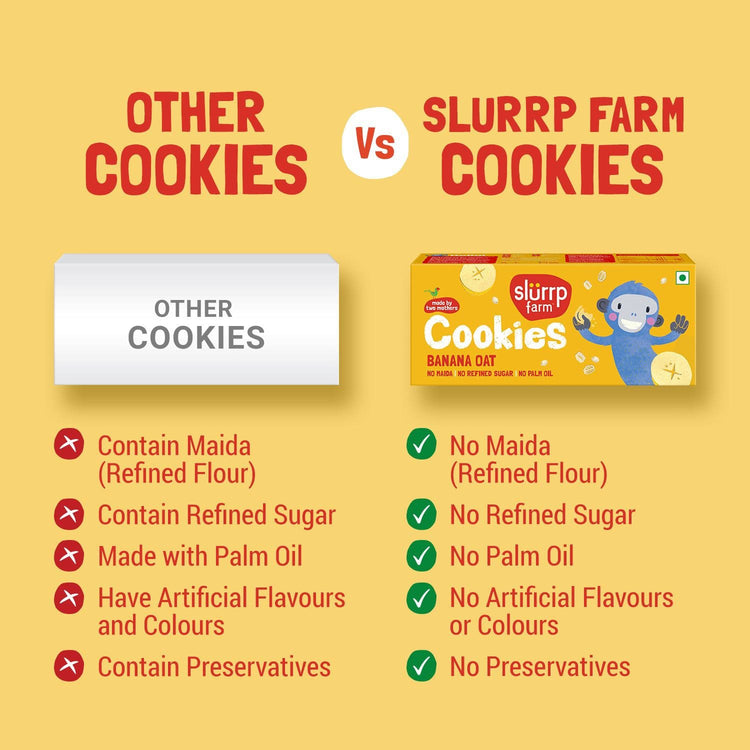Slurrp Farm Cookies Slurrp Farm Yummy No Maida No Palm Oil Banana Oat Cookies