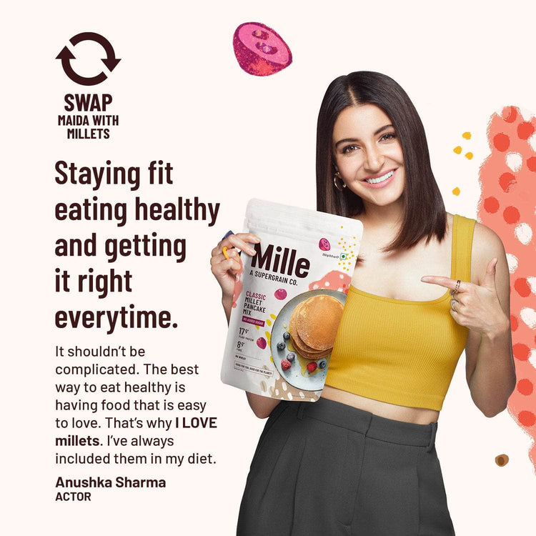 Mille Website Classic Pancake mix, 0 Sugar | No maida, 17g Protein