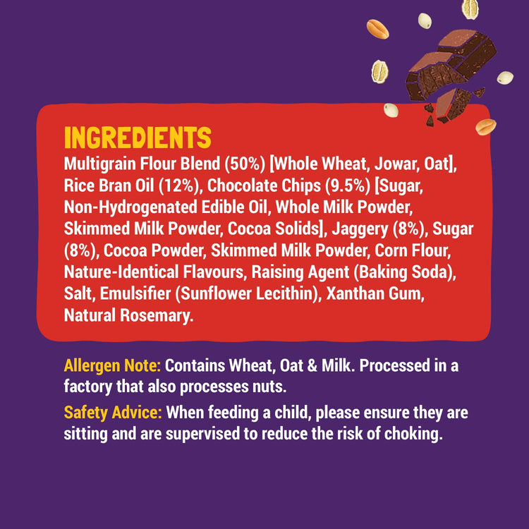 Slurrp Farm Cookies Double Choco Chip Cookies I Yummy Multigrain Biscuits