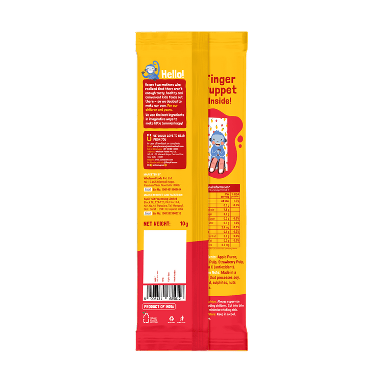 Slurrp Farm Made with 99% Fruit | FruitFull Strawberry and Mango Strips