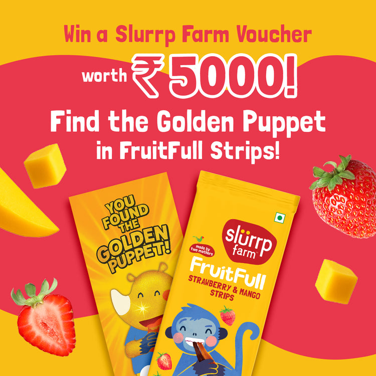 Slurrp Farm Made with 99% Fruit | FruitFull Strawberry and Mango Strips