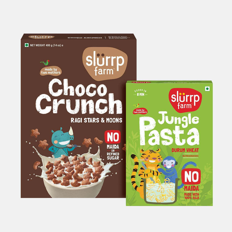 Slurrp Farm Jungle Pasta & Choco Crunch Cereal Combo