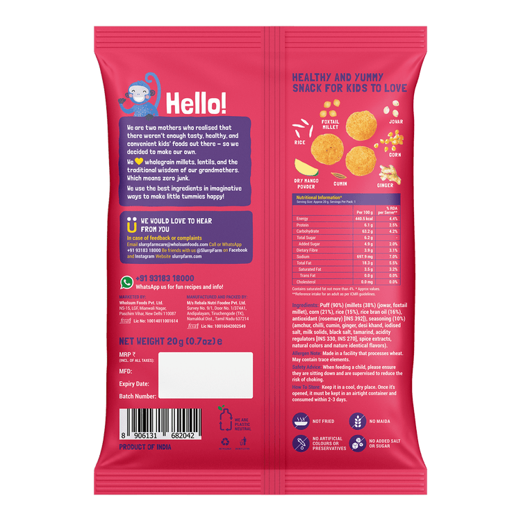 Slurrp Farm Mighty Puff - Mild Masala