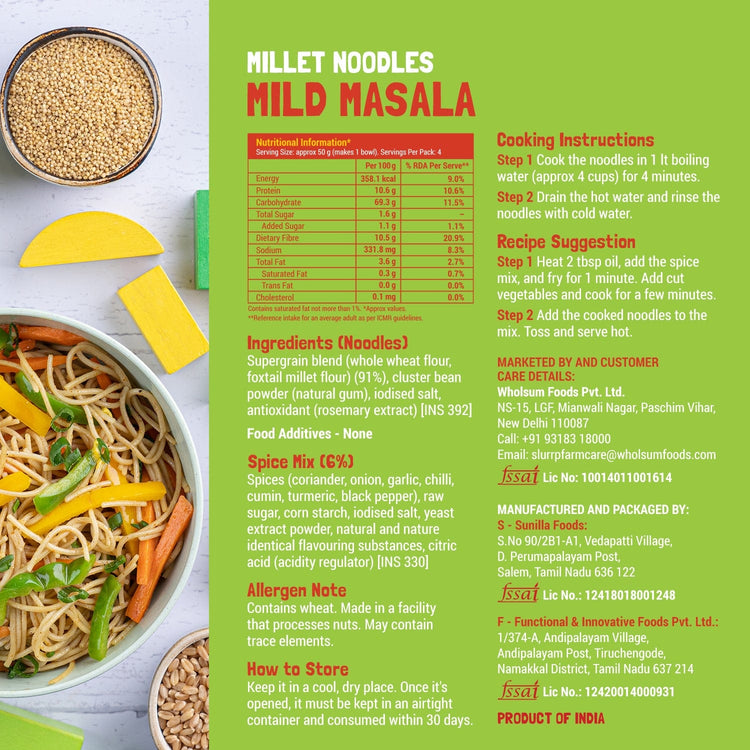 Slurrp Farm Millet Noodles Combo - Classic Masala & Mild Masala