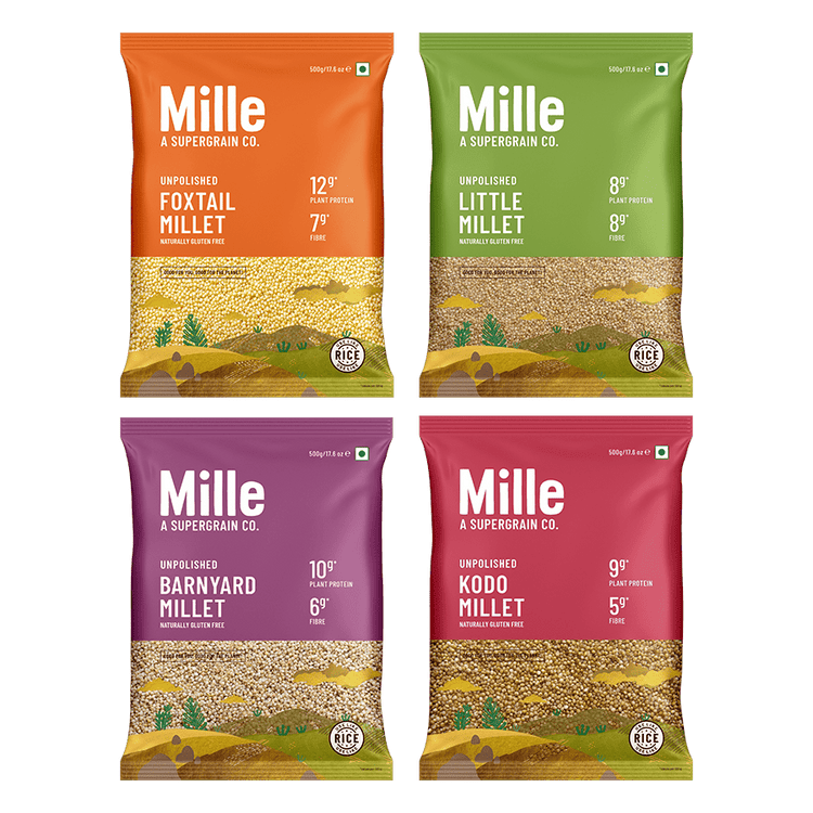 Mille Supergrain Mille All Grains Combo (Rice Substitute) - Pack of 4