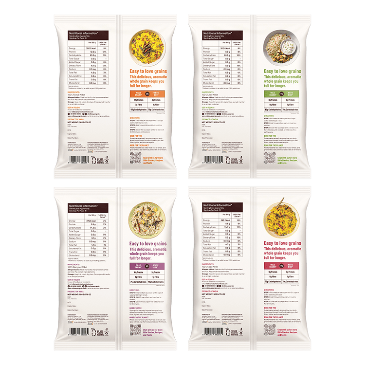 Mille Supergrain Mille All Grains Combo (Rice Substitute) - Pack of 4