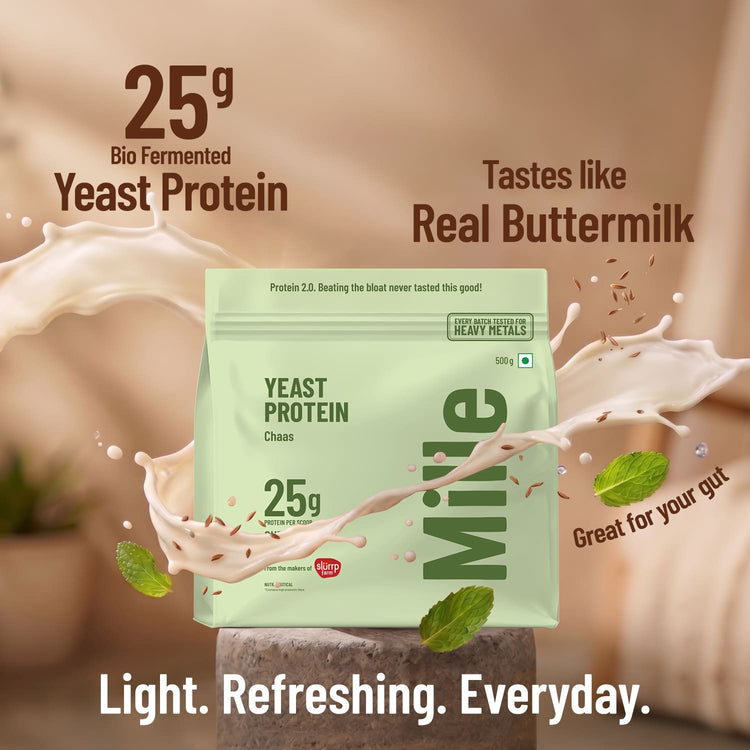 Slurrp Farm MSD Protein Mille Buttermilk Yeast Protein | 25g/Scoop | Savoury, No Added Sugar | Bio-Fermented Yeast Protein | Gut Friendly | PDCAAS 1.0