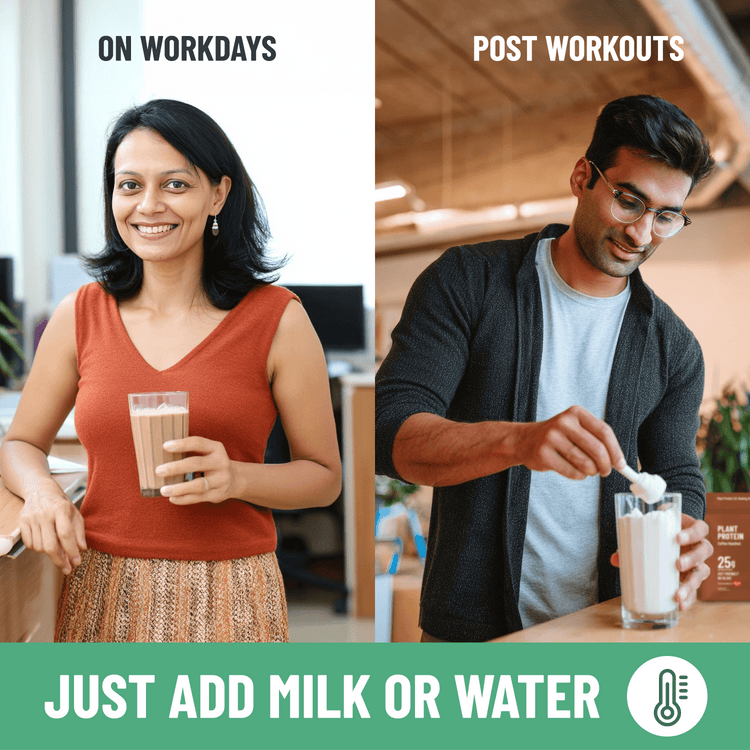 Slurrp Farm Mille Plant Protein | 25g/Scoop | Coffee Hazelnut | Fermented Yeast Protein | No Bloat I Vegan | 500g