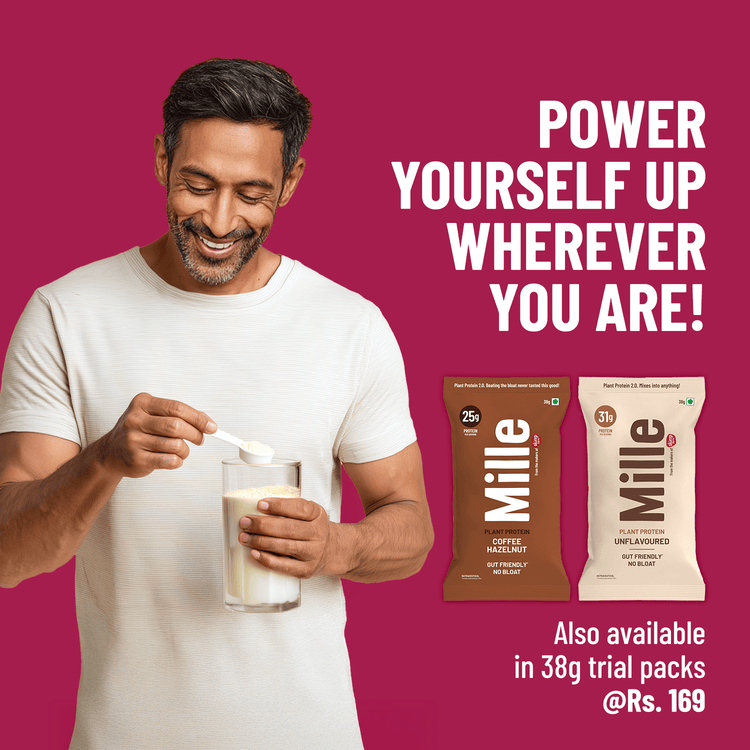 Slurrp Farm Mille Plant Protein | 31g/Scoop | Unflavoured | Fermented Yeast Protein | No Bloat I Vegan  | 500g