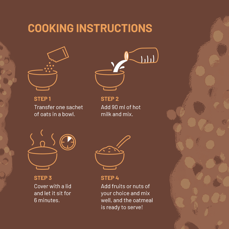 Mille Supergrain Chocolate Oats with millets | Power of 5 Grains, Flax seeds, Almonds & Raisins | 100% real cocoa | Breakfast Oats 50g