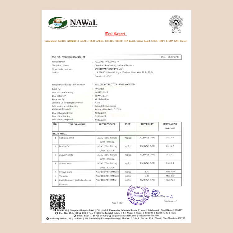 Slurrp Farm Mille Plant Protein | 31g/Scoop | Unflavoured | Fermented Yeast Protein | No Bloat I Vegan | 500g