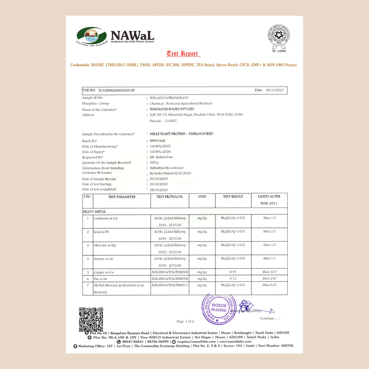 Slurrp Farm Mille Plant Protein | 31g/Scoop | Unflavoured | Fermented Yeast Protein | No Bloat I Vegan | 500g
