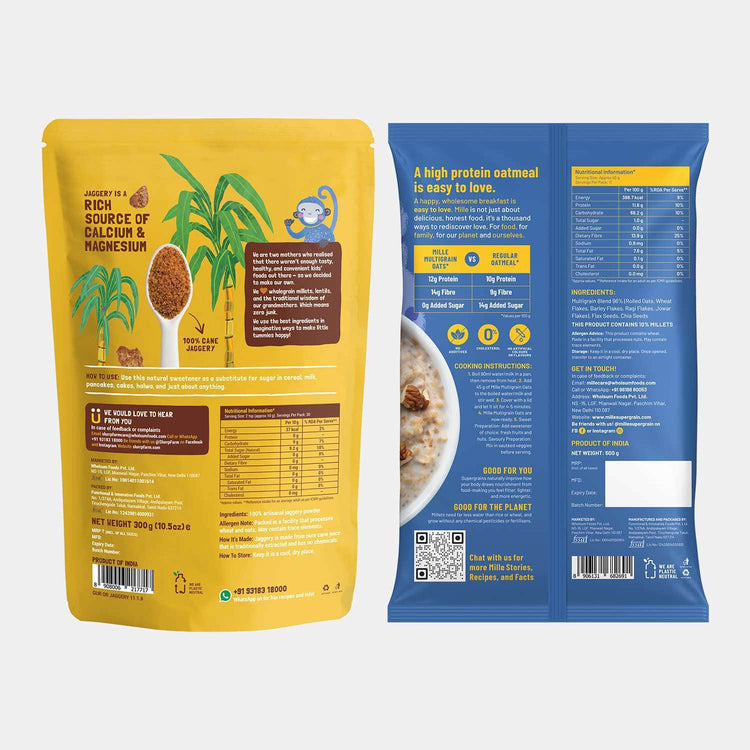Slurrp Farm Mille Multigrain Oats & Slurrp Farm Jaggery Powder Combo