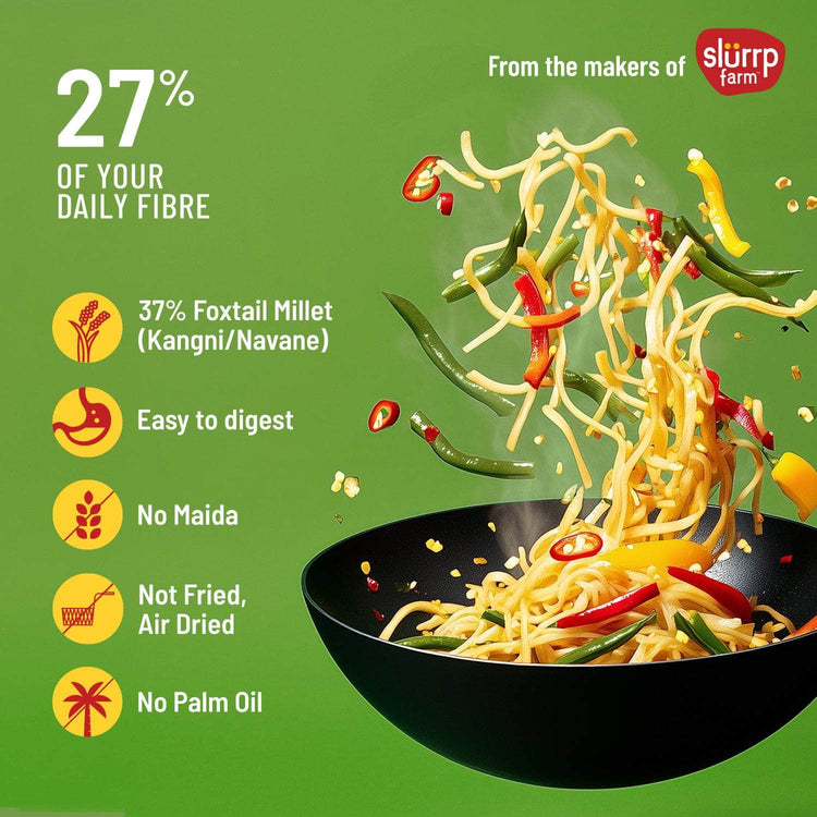 Mille Website Zero Maida Hakka Noodles | Whole wheat + Foxtail Millet | Non-sticky | No Palm Oil