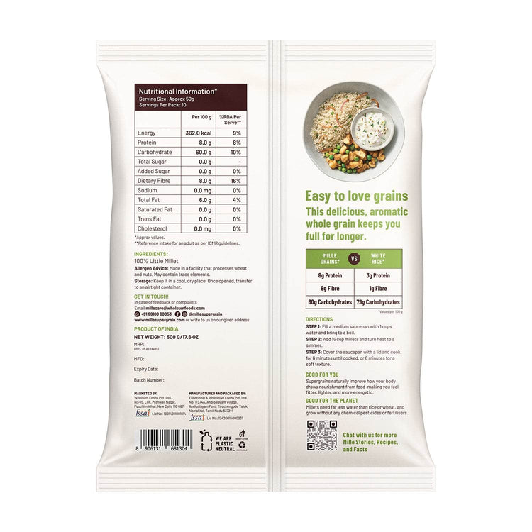 Mille Supergrain Little millet (Kutki) Fasting Friendly | No Soaking required