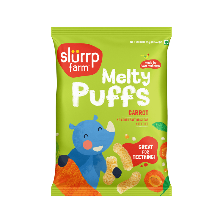 Slurrp Farm Puffs Teething Millet Puffs - Carrot Flavour