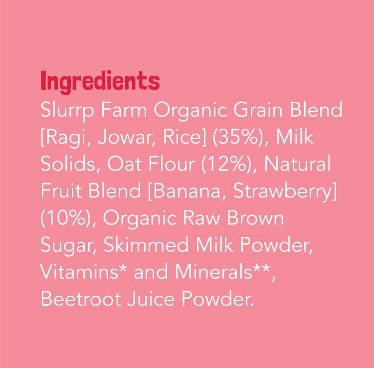 Slurrp Farm Baby Cereal TRIAL PACK - Organic Ragi & Rice Cereal: Strawberry | 50g