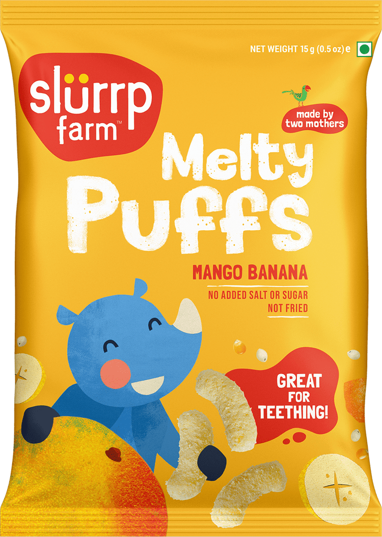 Slurrp Farm Teething Millet Puffs - Mango & Banana Flavour