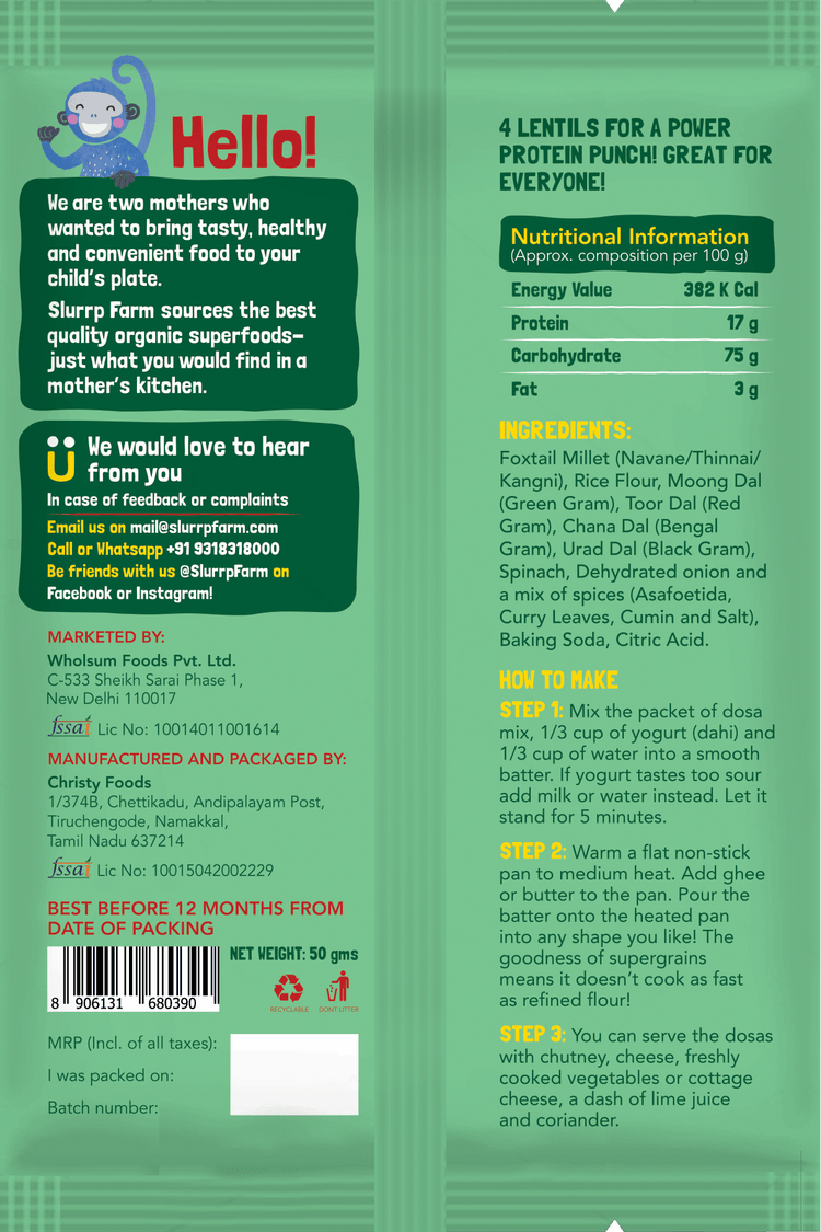 Slurrp Farm Pancakes & Dosas Trial Pack Combo