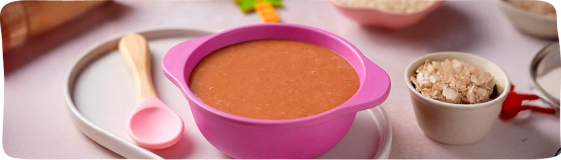 Moong Dal Khichdi with Rainbow Veggies Porridge