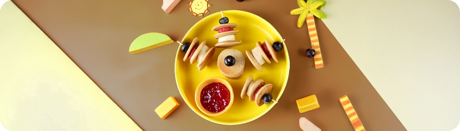 Millet Pancake Skewers with Berries